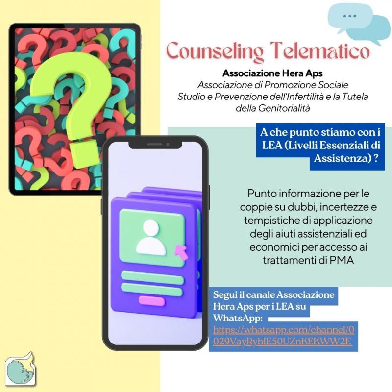 Visualizza Apre il Counseling Telematico sui L.E.A dell'Associazione Hera foto